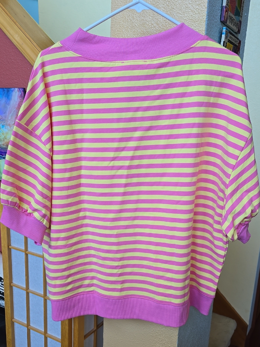 NWT Bella Rose day+moon Groovy Glow Striped 3/4 Sleeve Top Size Medium - Picture 14 of 14